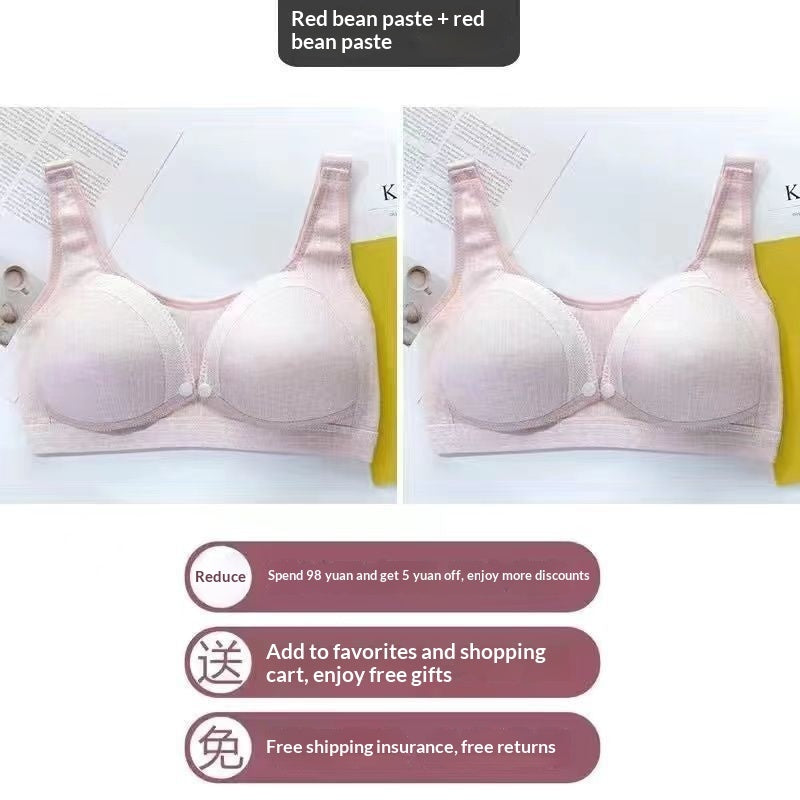 Maternity Nursing Bra Made Of Pure Cotton Wireless And Anti-exposure