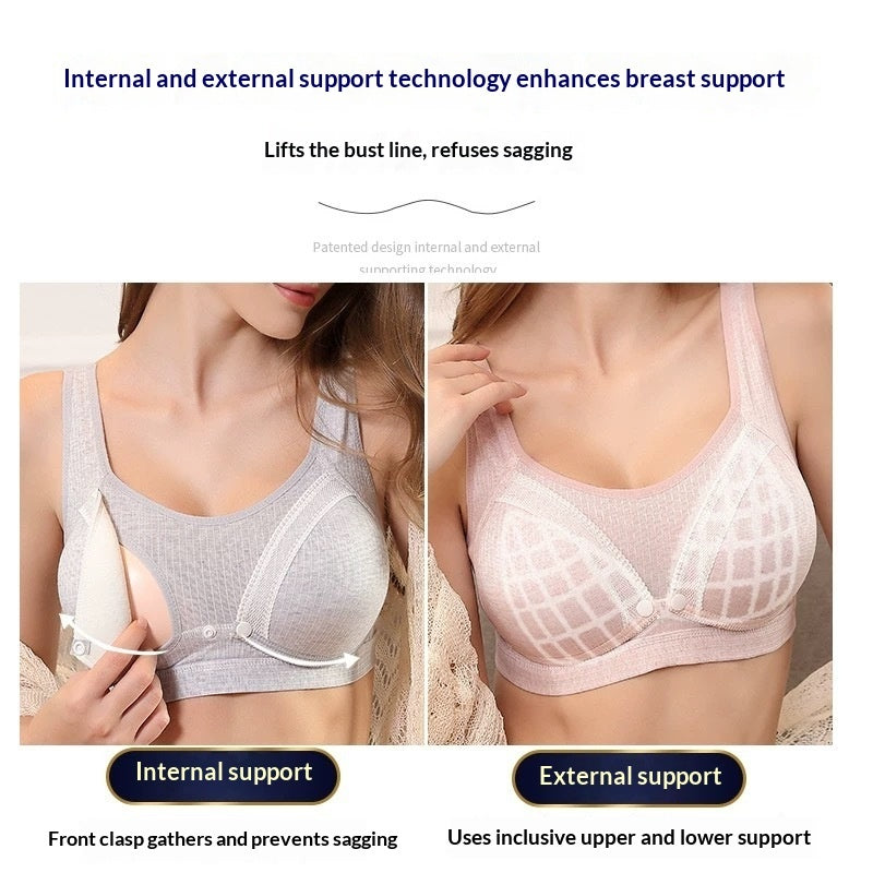 Maternity Nursing Bra Made Of Pure Cotton Wireless And Anti-exposure