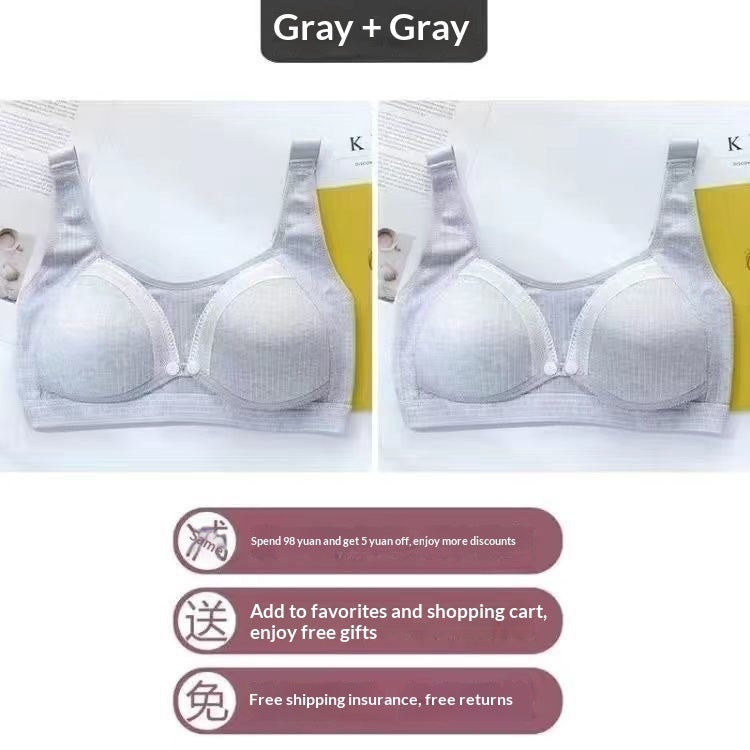 Maternity Nursing Bra Made Of Pure Cotton Wireless And Anti-exposure