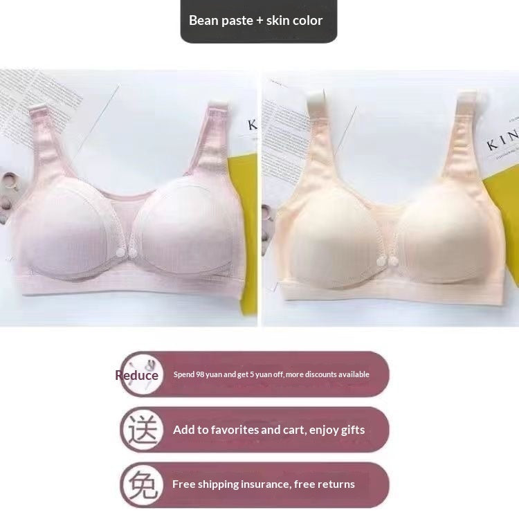 Maternity Nursing Bra Made Of Pure Cotton Wireless And Anti-exposure
