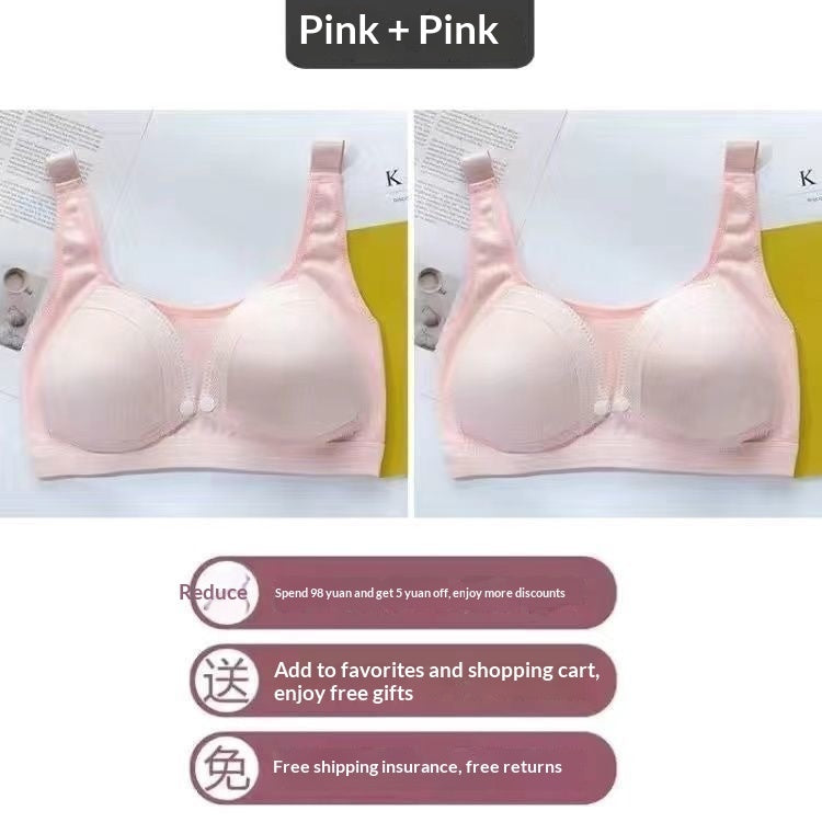 Maternity Nursing Bra Made Of Pure Cotton Wireless And Anti-exposure