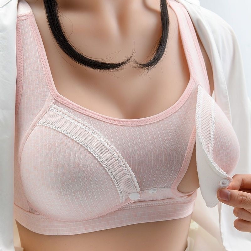 Maternity Nursing Bra Made Of Pure Cotton Wireless And Anti-exposure
