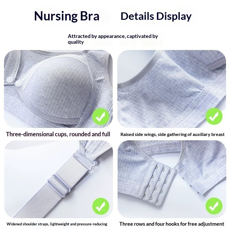 Maternity Nursing Bra Made Of Pure Cotton Wireless And Anti-exposure