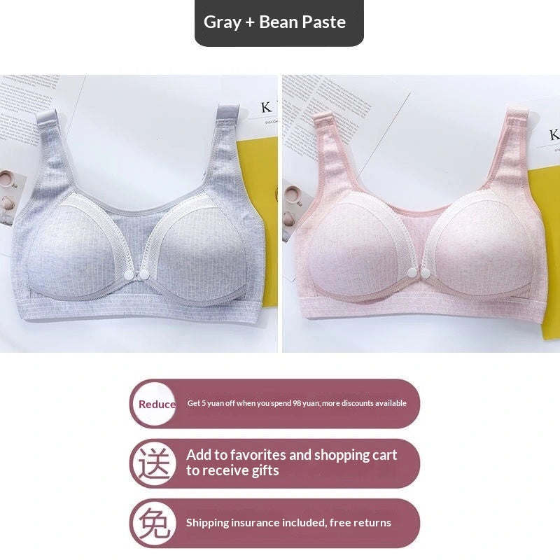 Maternity Nursing Bra Made Of Pure Cotton Wireless And Anti-exposure