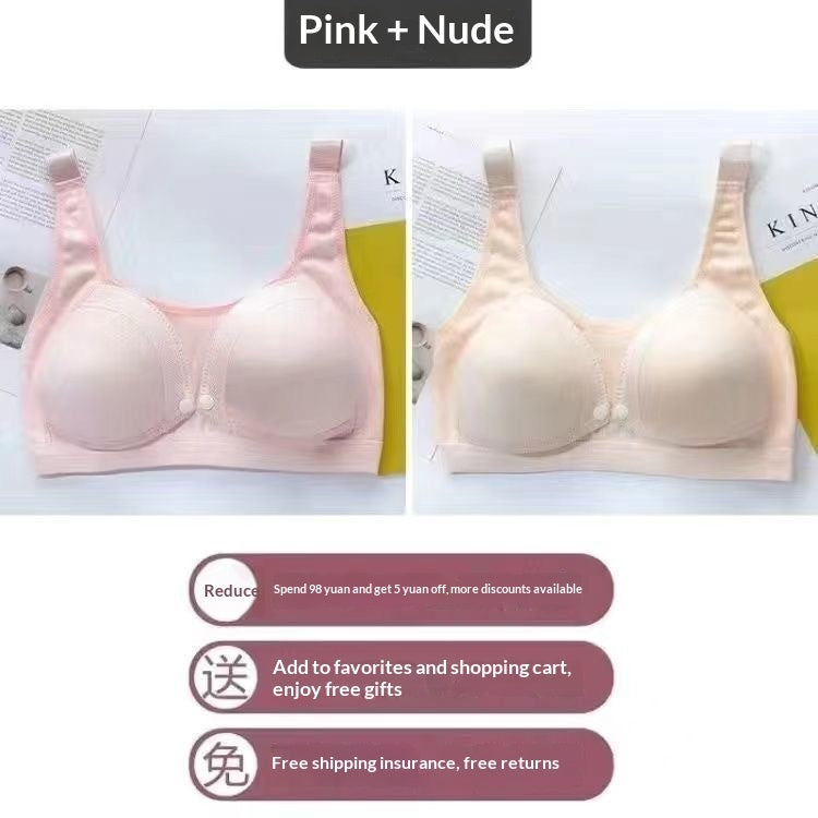 Maternity Nursing Bra Made Of Pure Cotton Wireless And Anti-exposure